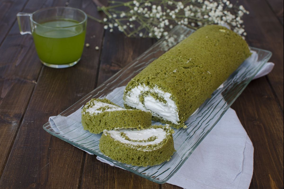 Rollo de té matcha