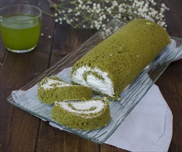 Rollo de té matcha