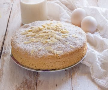 Tarta de leche de almendra sin huevos