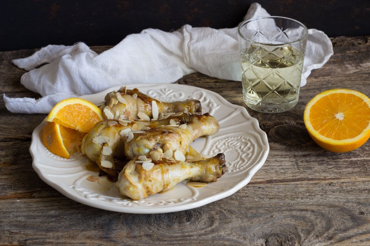 Pollo a la naranja y almendras