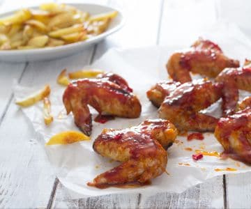 Alitas de pollo glaseadas