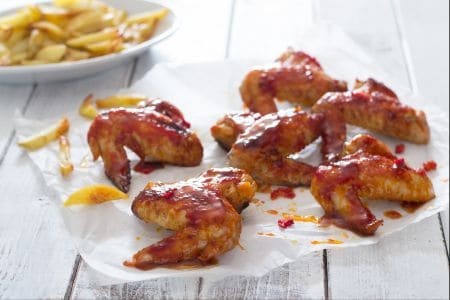 Alitas de pollo glaseadas