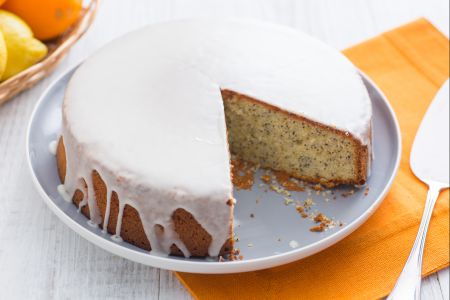 Tarta de cítricos y semillas de amapola