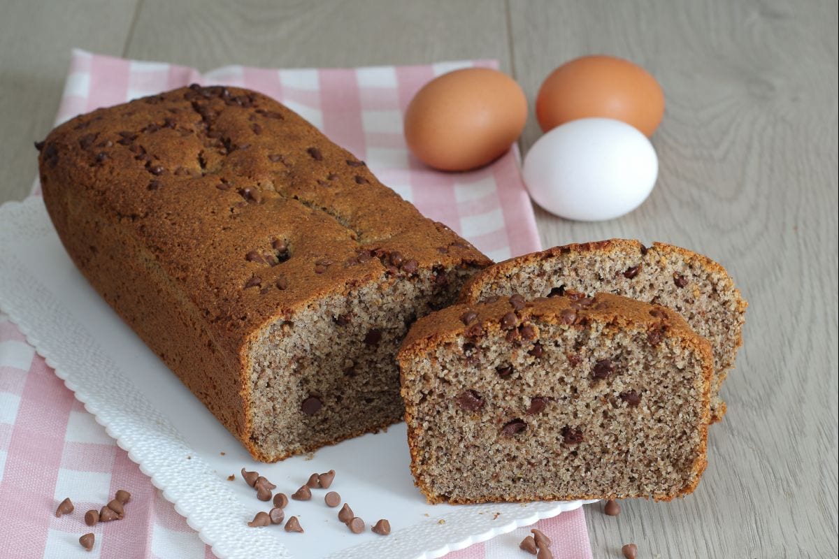 Plumcake de trigo sarraceno con trozos de chocolate