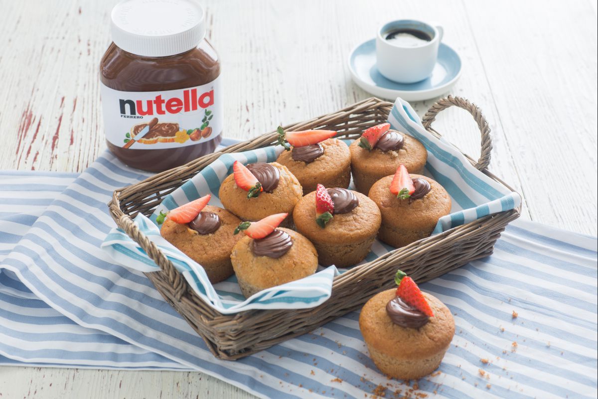 Muffin de fresas y yogur con Nutella®