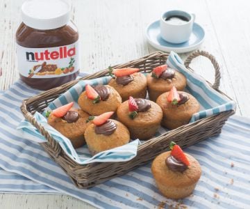 Muffin de fresas y yogur con Nutella®