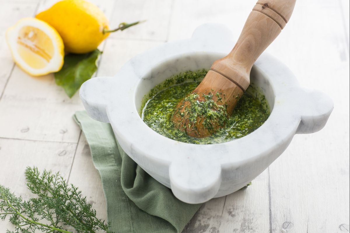 Pesto de hinojo y jengibre
