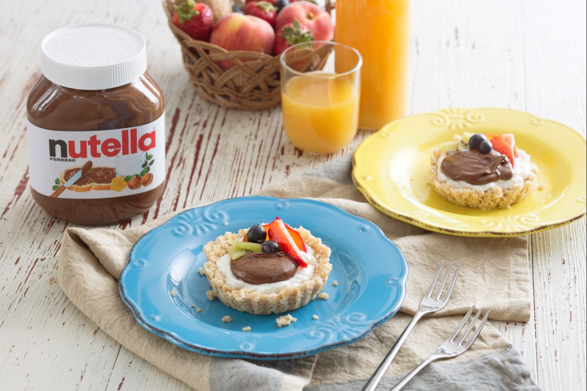 Tartaletas sin cocción con crema de yogur y Nutella®