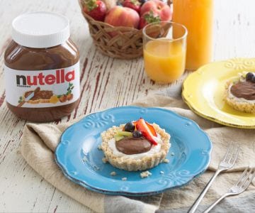 Tartaletas sin cocción con crema de yogur y Nutella®