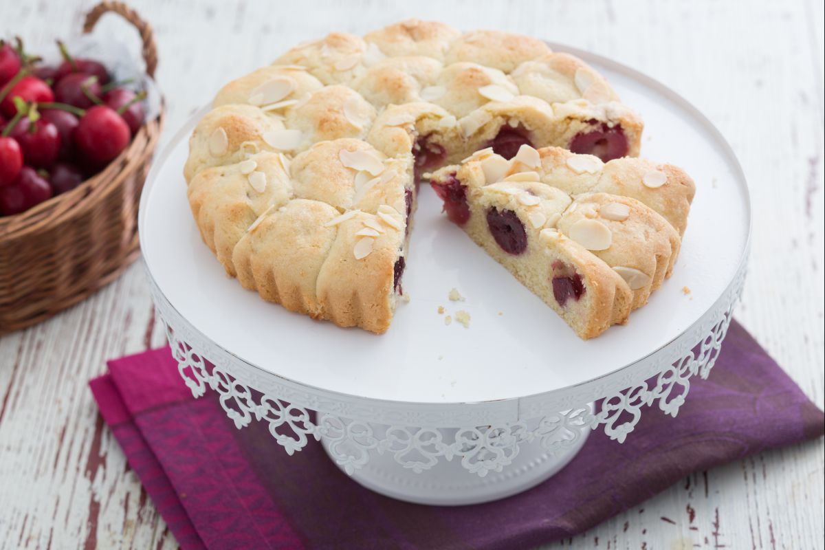 Tarta de cerezas frescas