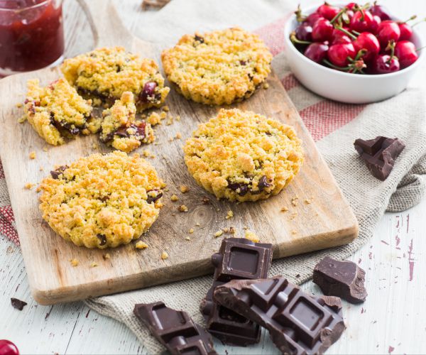 Sbrisoline de cerezas y chocolate