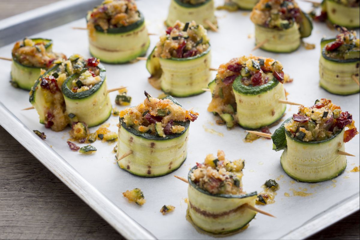 Rollitos de calabacín al horno