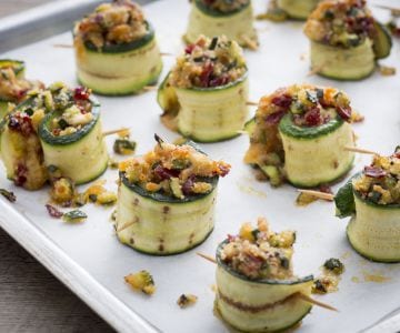 Rollitos de calabacín al horno