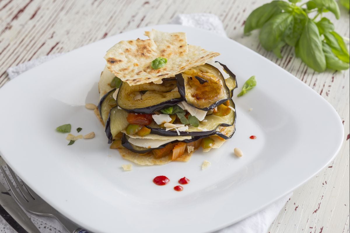 Milhojas de caponata