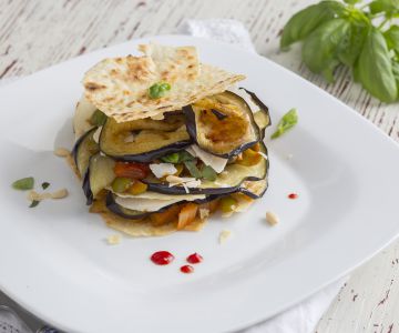 Milhojas de caponata