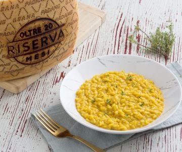 Risotto con cerveza, azafrán y Grana Padano