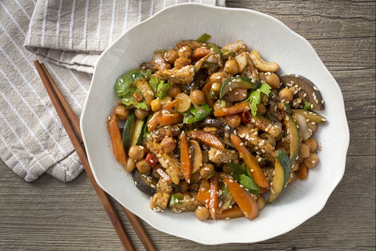 Tempeh con verduras