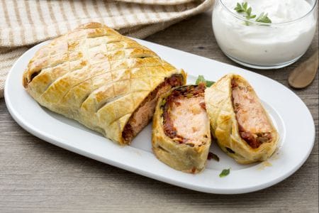 Filete de salmón en costra