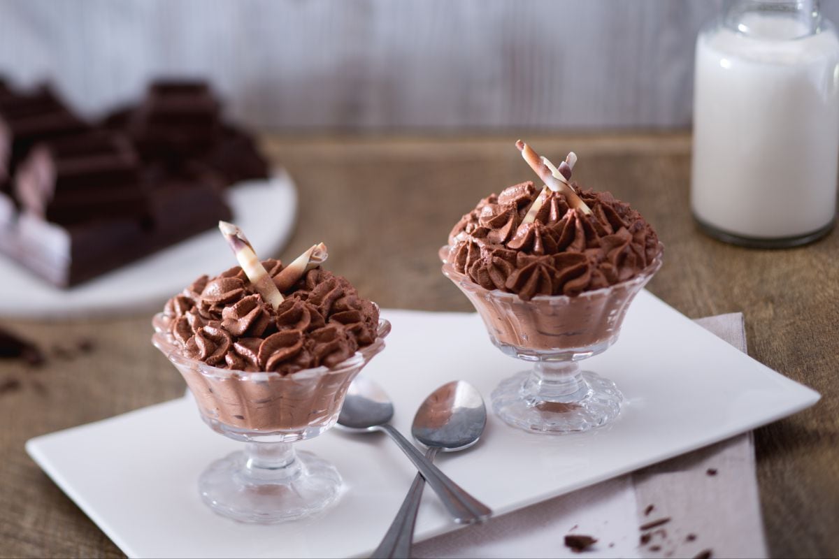 Mousse de chocolate sin huevos