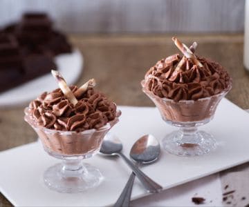 Mousse de chocolate sin huevos