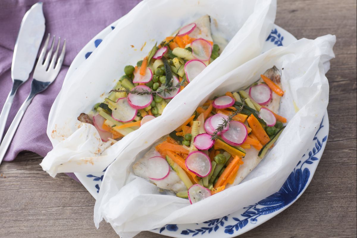 Filete de dorada en papillote