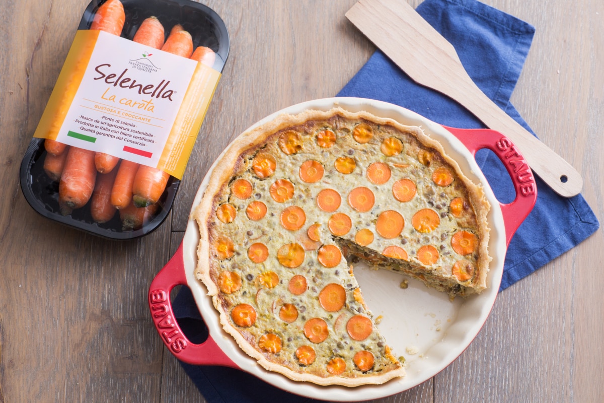 Quiche de zanahorias y legumbres