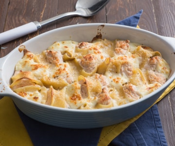 Conchiglioni rellenos de jamón