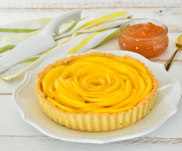 Tarta de naranjas y mango