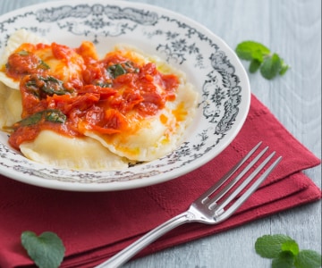 Raviolis de requesón sardos