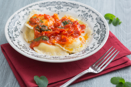 Raviolis de requesón sardos