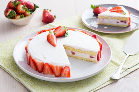 Tarta de ricotta y fresas