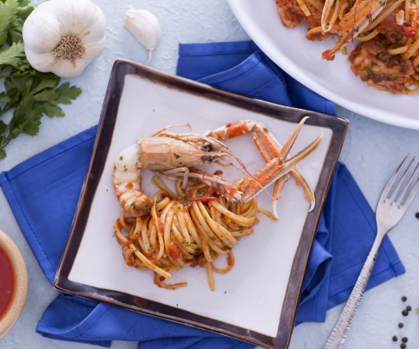 Linguine con cigalas y coñac