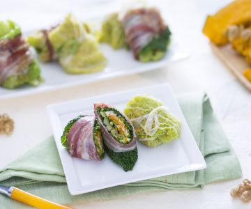 Rollitos de col rellenos de verdura