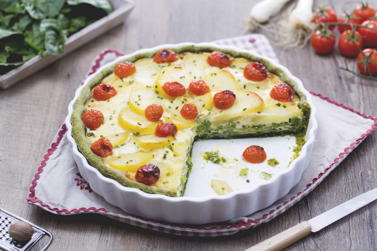 Tarta salada tricolor