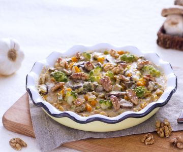 Timbal de verduras y nueces