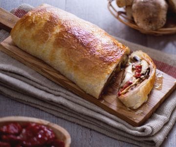 Rollo de boletus y jamón