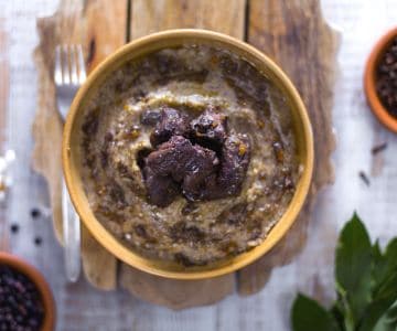 Corzo en salmì con polenta de trigo sarraceno