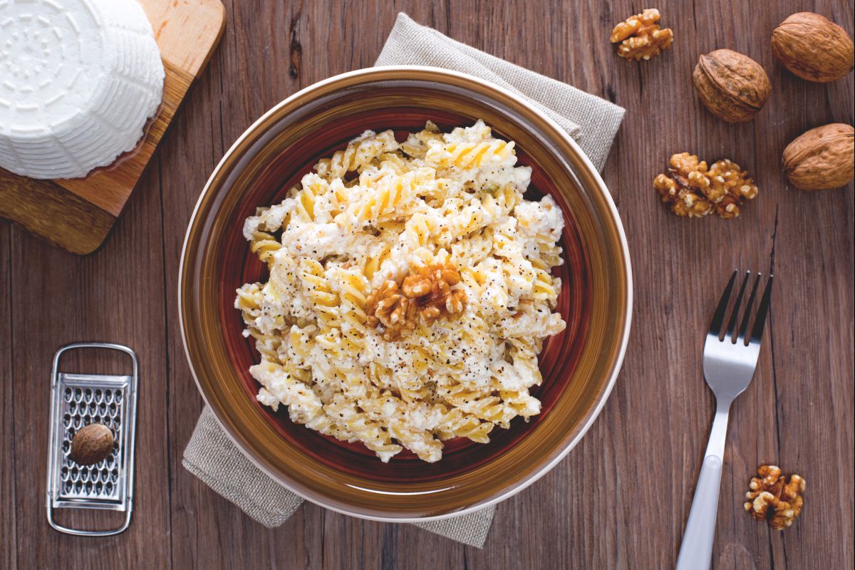 Pasta ricotta y nueces