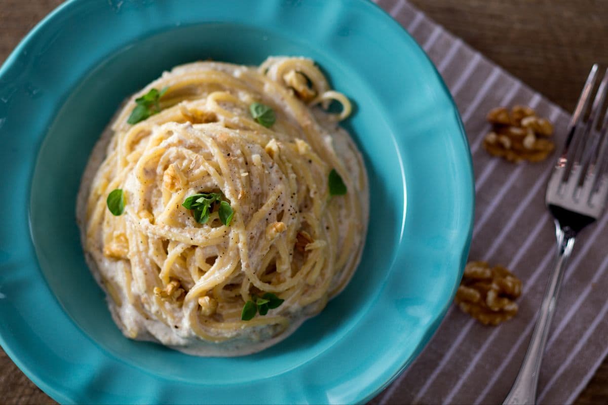 Espaguetis con nueces