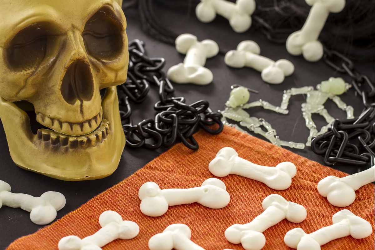 Huesos de merengue para Halloween