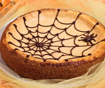 Tarta de queso de calabaza con telaraña