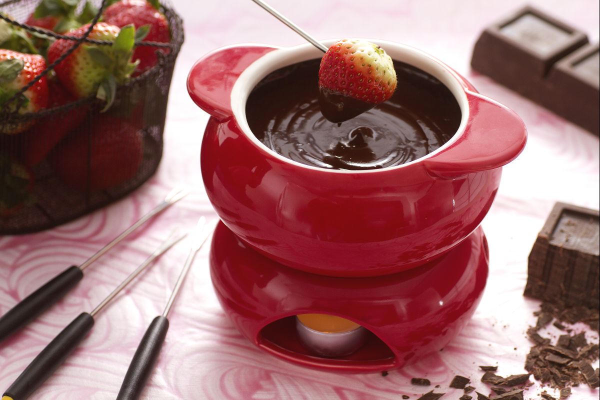 Fondue de chocolate con fresas