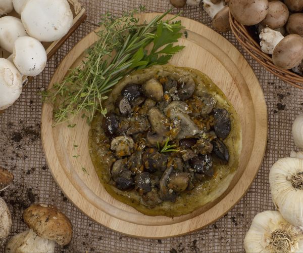 Mini tarta tatin de setas