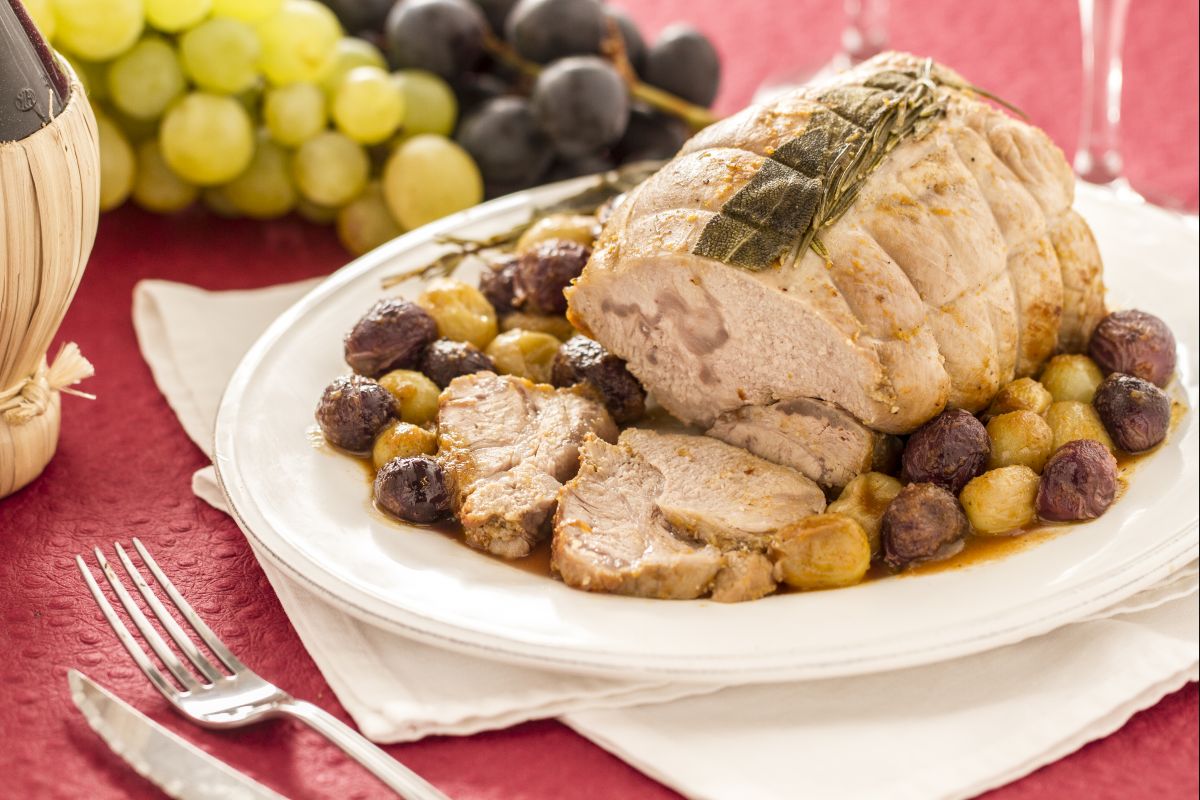 Asado de ternera con uvas