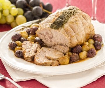 Asado de ternera con uvas