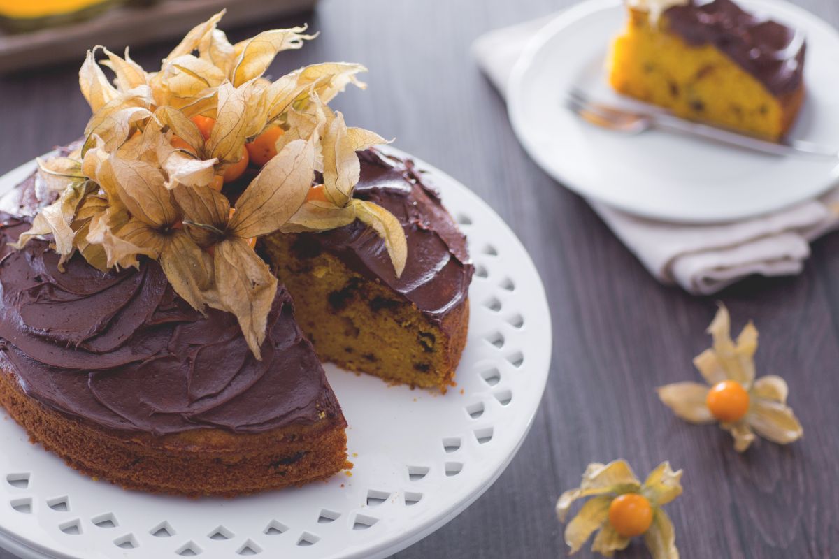 Tarta de calabaza y chocolate