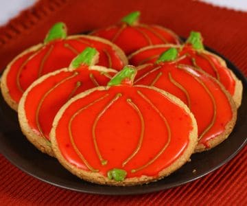 Galletas glaseadas en forma de calabaza