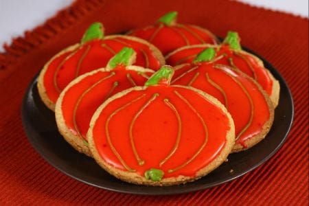 Galletas glaseadas en forma de calabaza
