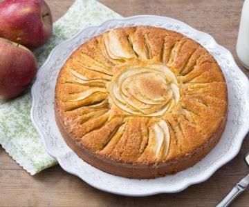 Tarta de manzana en rayos