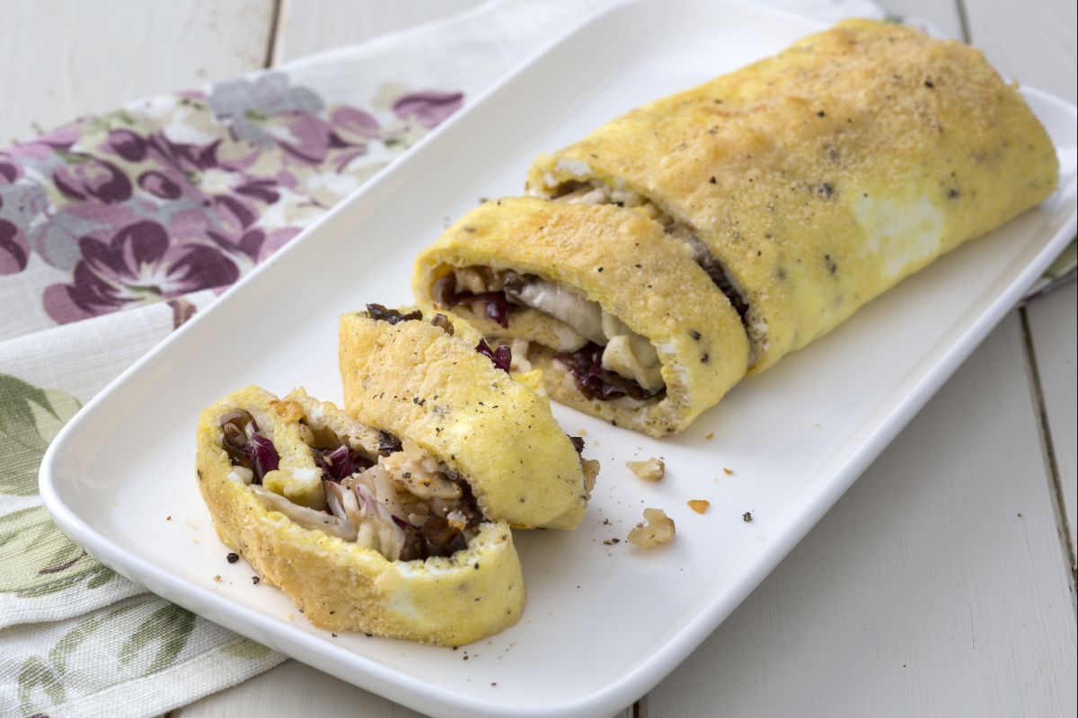 Rollo de tortilla gratinado